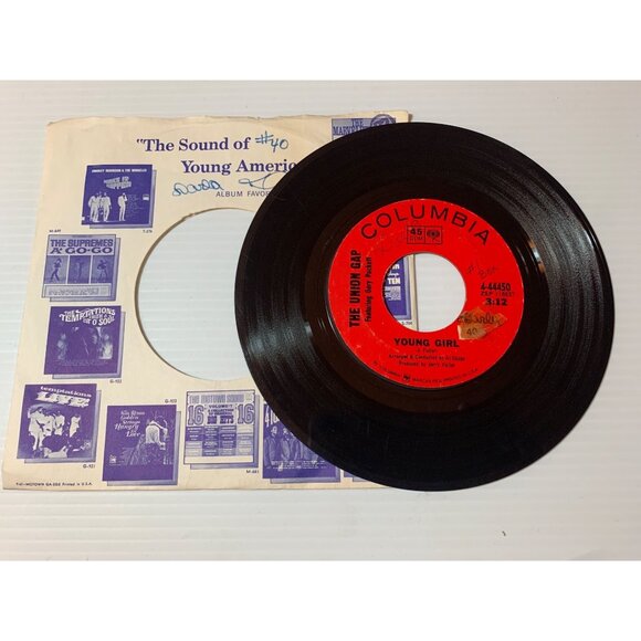The Union Gap 45 RPM Vinyl Record Young Girl & Im Losing You Columbia 4-44450 19 - Picture 3 of 5